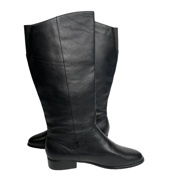 Worthington Black Leather Knee High Boots with Elastic Back Calf Size 9.5 - Picture 4 of 5